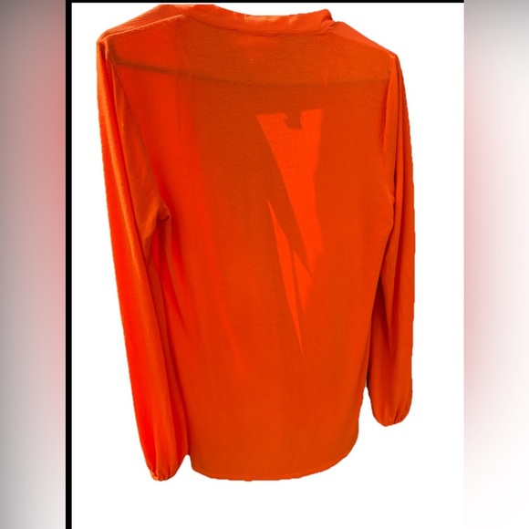 Michael Kors Orange Wrap Blouse with Long Sleeves size Small - Picture 2 of 4